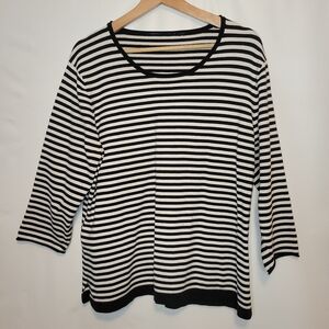 Black & White Striped Knit Top
